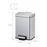 Eko 9361 Madison Stainless Steel Fingerprint Resistant Dustbin - 6 Liters