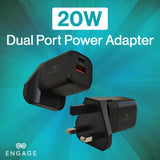 Engage Dual Port 20W PD Fast Charger/Adapter with Interchangeable Adapter-9EFA