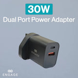 Engage Dual Port 30W GaNII PD Fast Charger/Adapter with Interchangeable Adapter-6EGN
