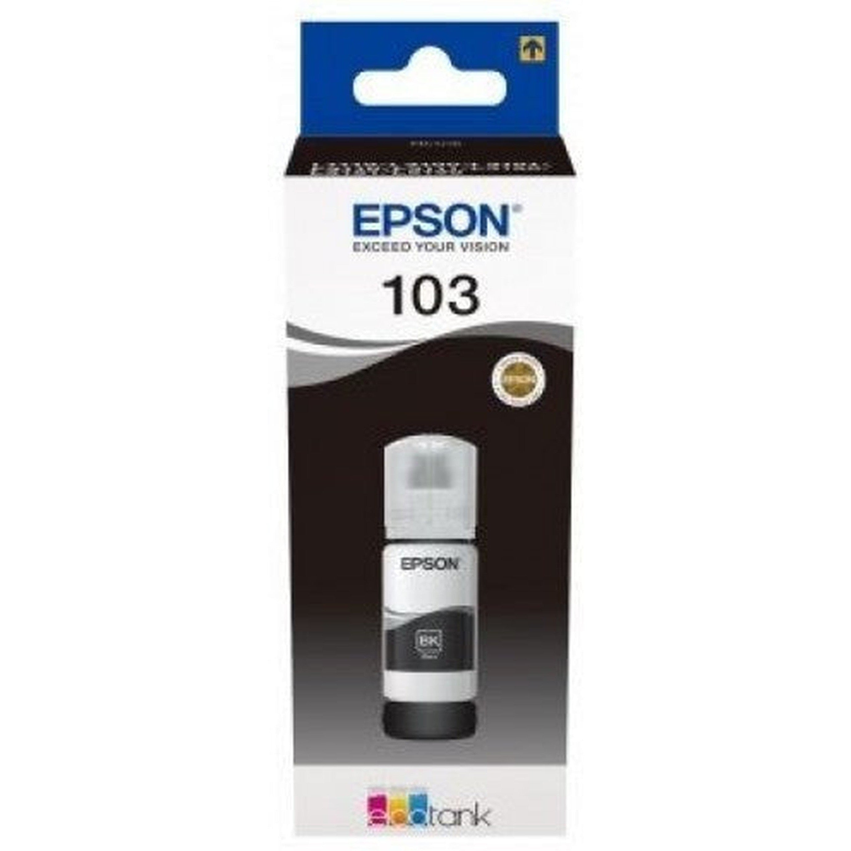 Epson 103 Ecotank Ink Bottle C13T00S14A - Black-Inks And Toners-Epson-Star Light Kuwait