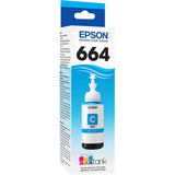 Epson Cyan Ink Bottle 664 70Ml-Inks And Toners-Epson-Star Light Kuwait