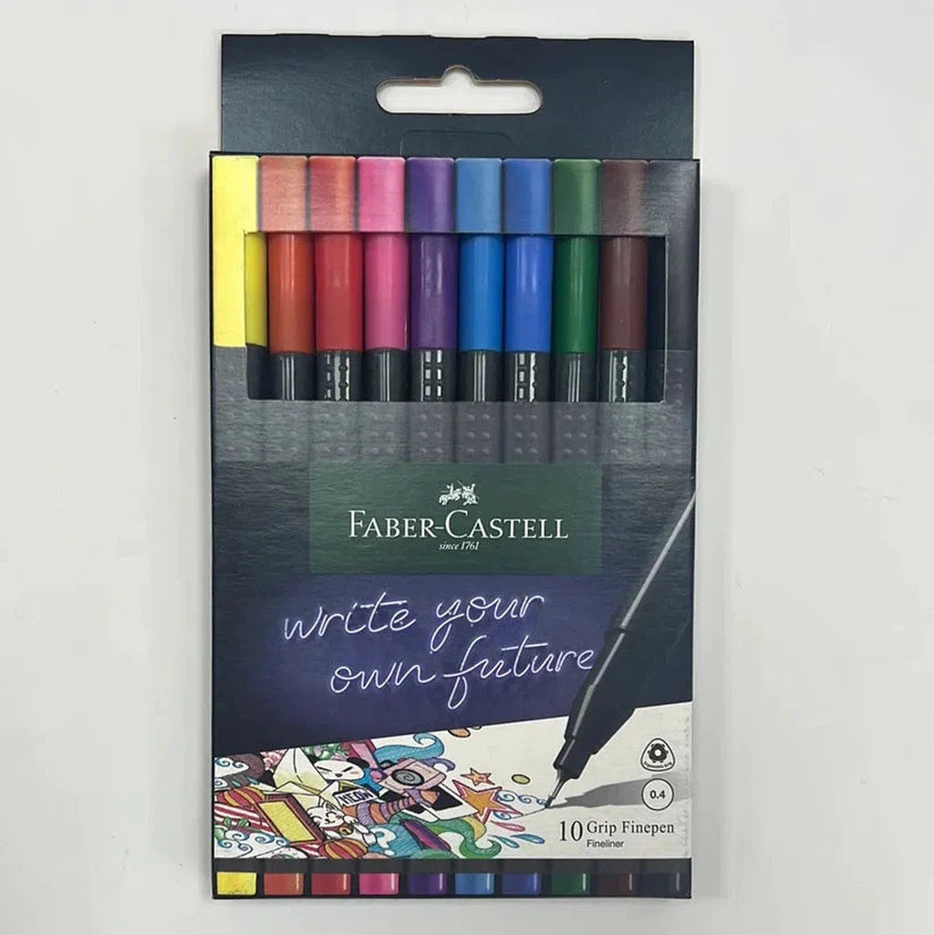 Faber Castell 10 Grip Fineliner Pens-Drawing And Coloring-Faber Castell-Star Light Kuwait