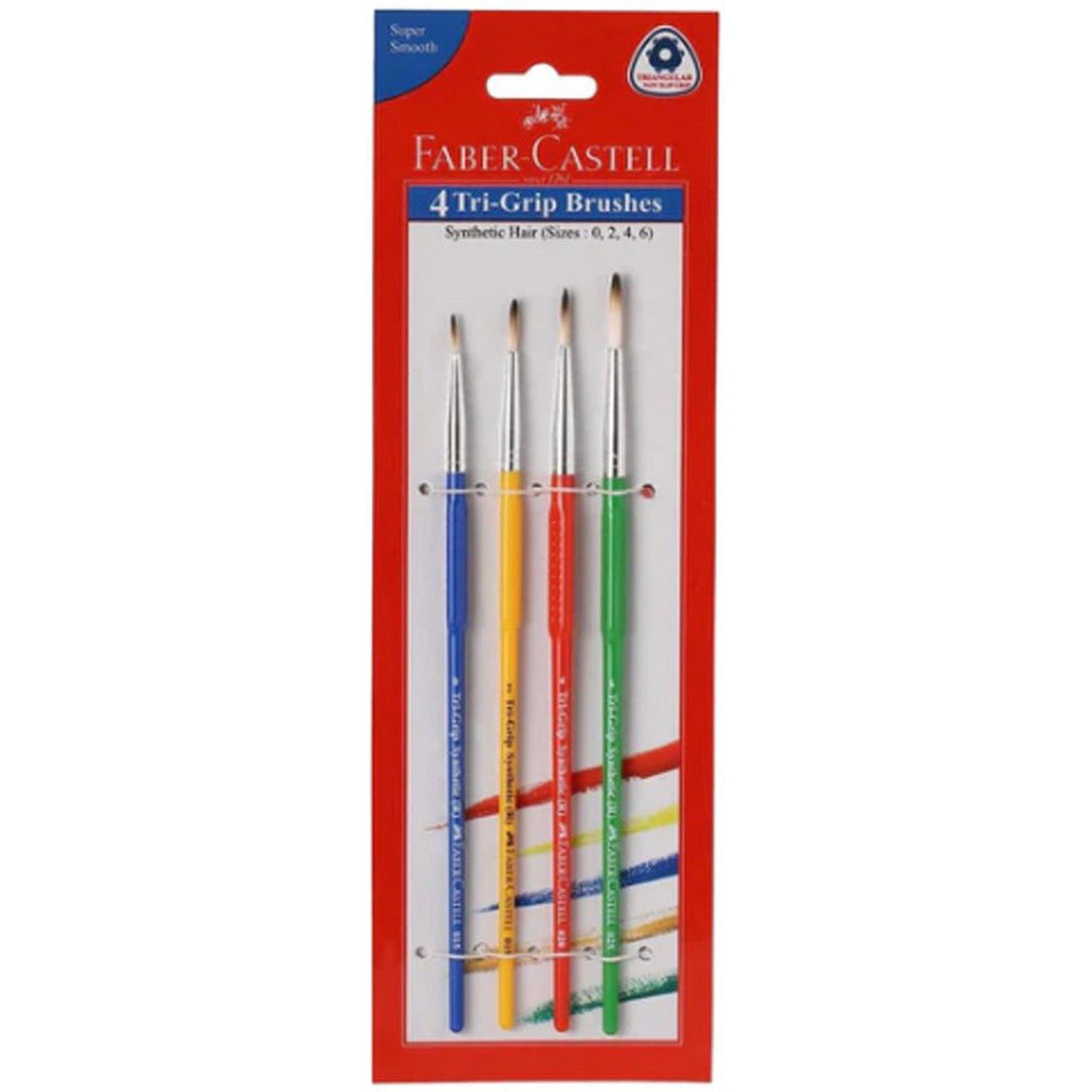 Faber Castell 4 Tri Grip Brushes (Round)-Art Sets And Material-Faber Castell-Star Light Kuwait