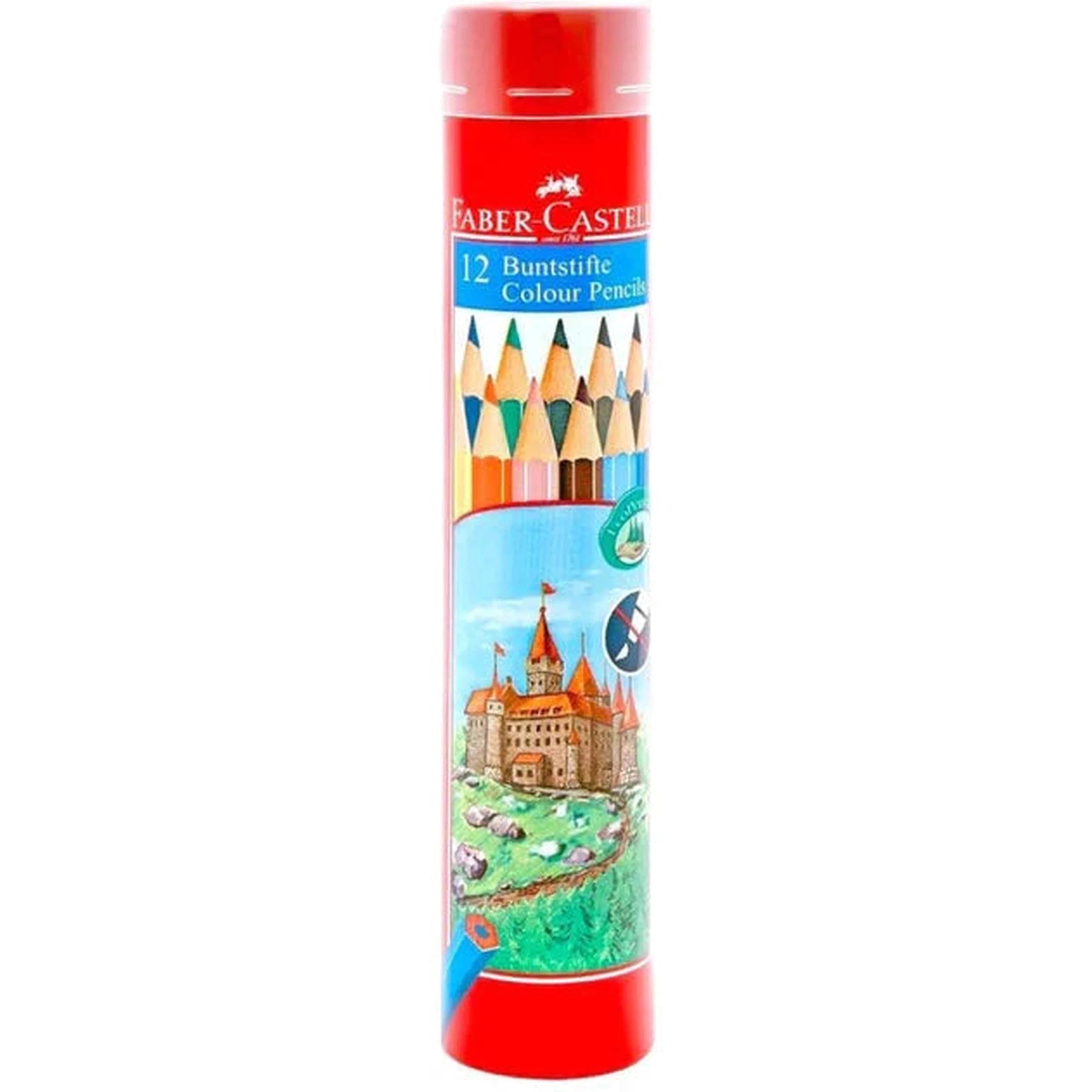 Faber Castell Colored Pencils Cylinder Case 12 Colors-Pencils-Faber Castell-Star Light Kuwait