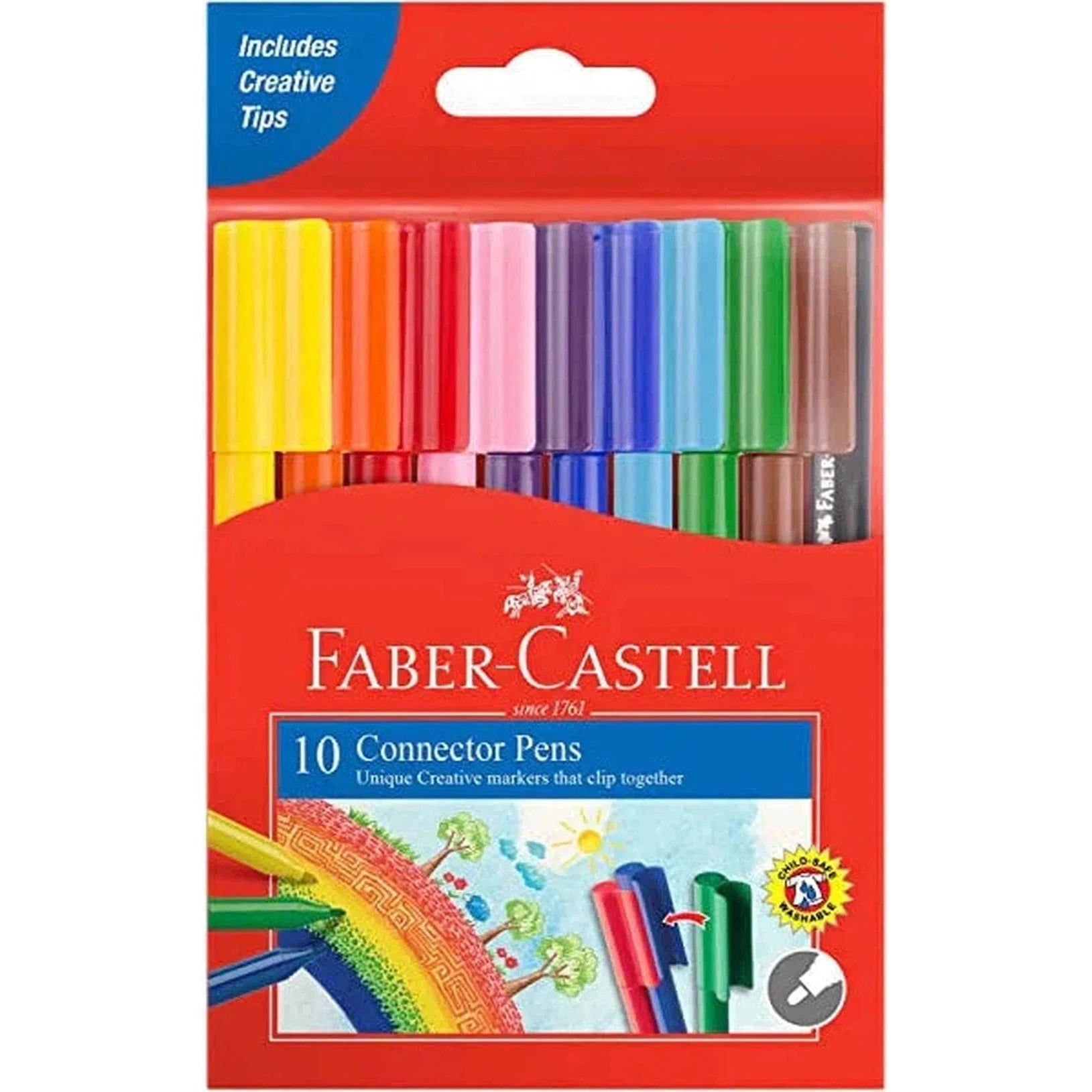 Faber Castell Connector Markers 10 Colors-Pens-Faber Castell-Star Light Kuwait