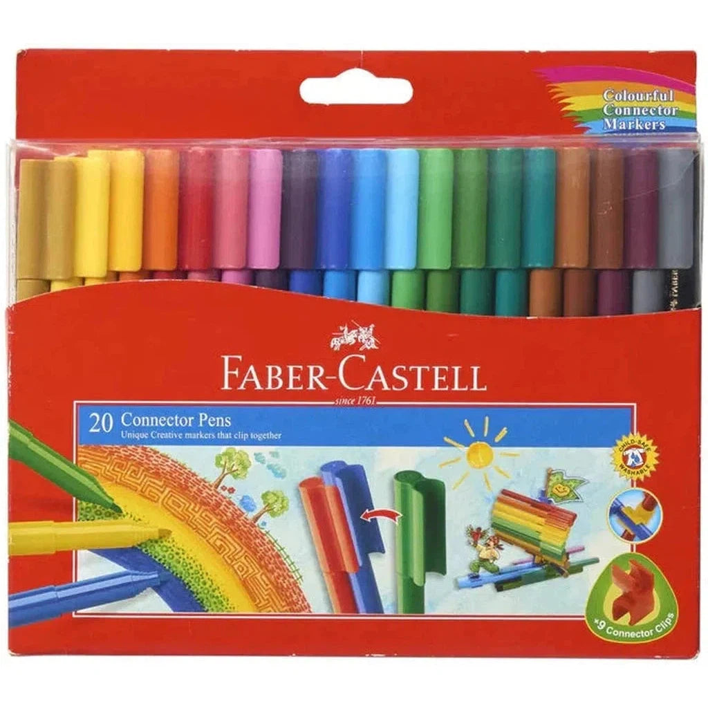 Faber Castell Connector Markers 20 Colors-Pens-Faber Castell-Star Light Kuwait