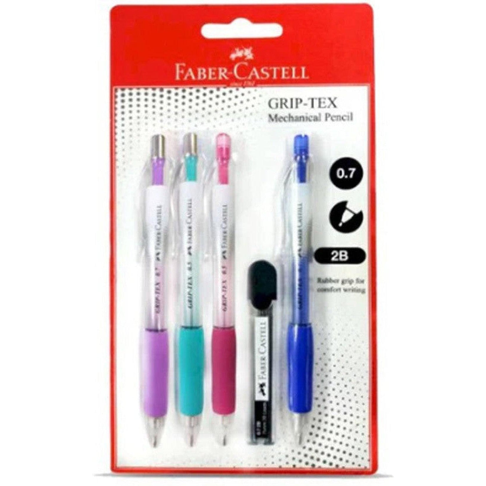 Faber Castell Grip Tex Pencil 4 Pcs-Pencils-Faber Castell-Star Light Kuwait
