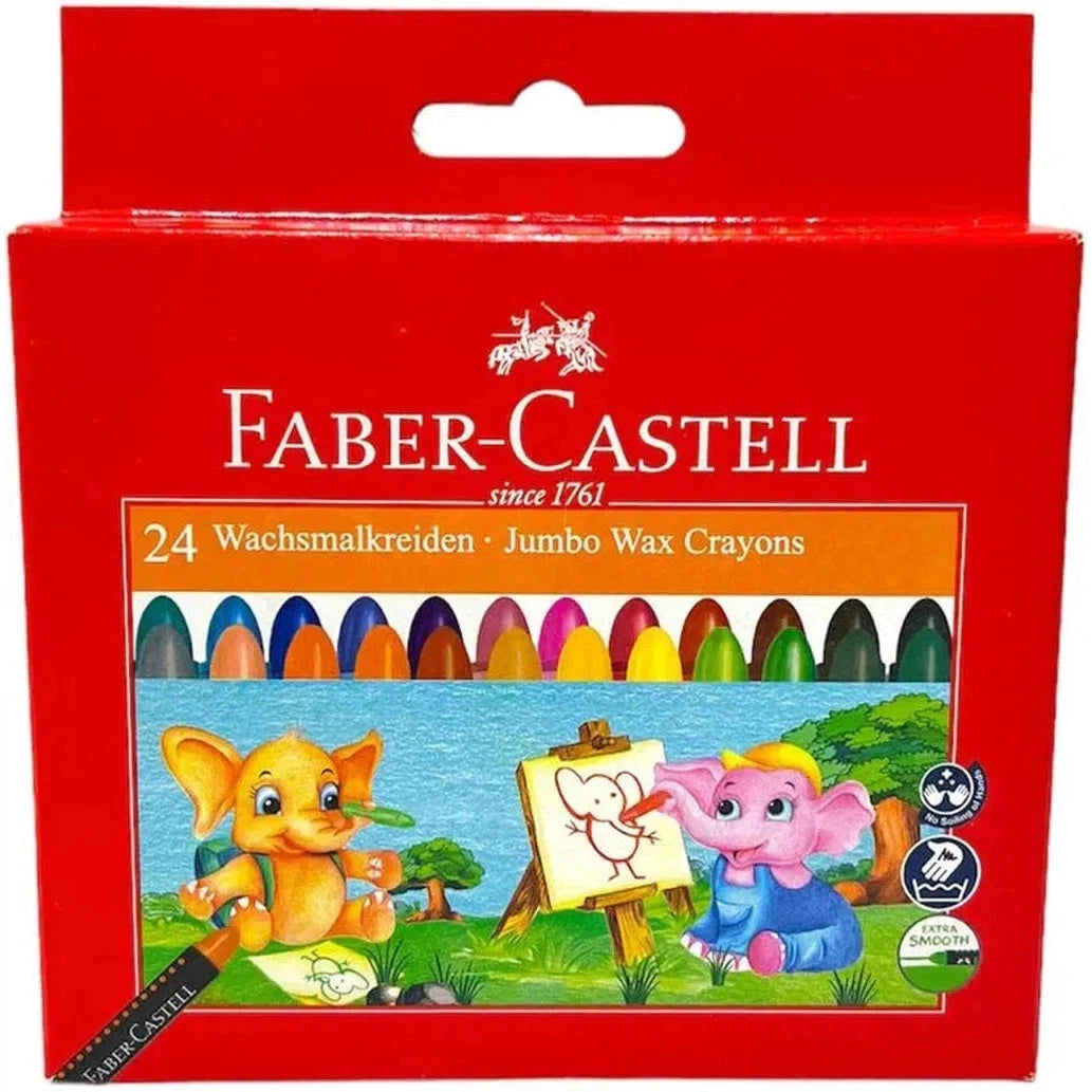 Faber Castell Jumbo Wax Crayons 24 Colors-Drawing And Coloring-Faber Castell-Star Light Kuwait