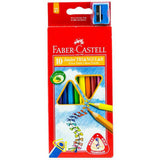 Faber Castell-Junior Triangular Color Pencil 10 (Long)-Pencils-Faber Castell-Star Light Kuwait