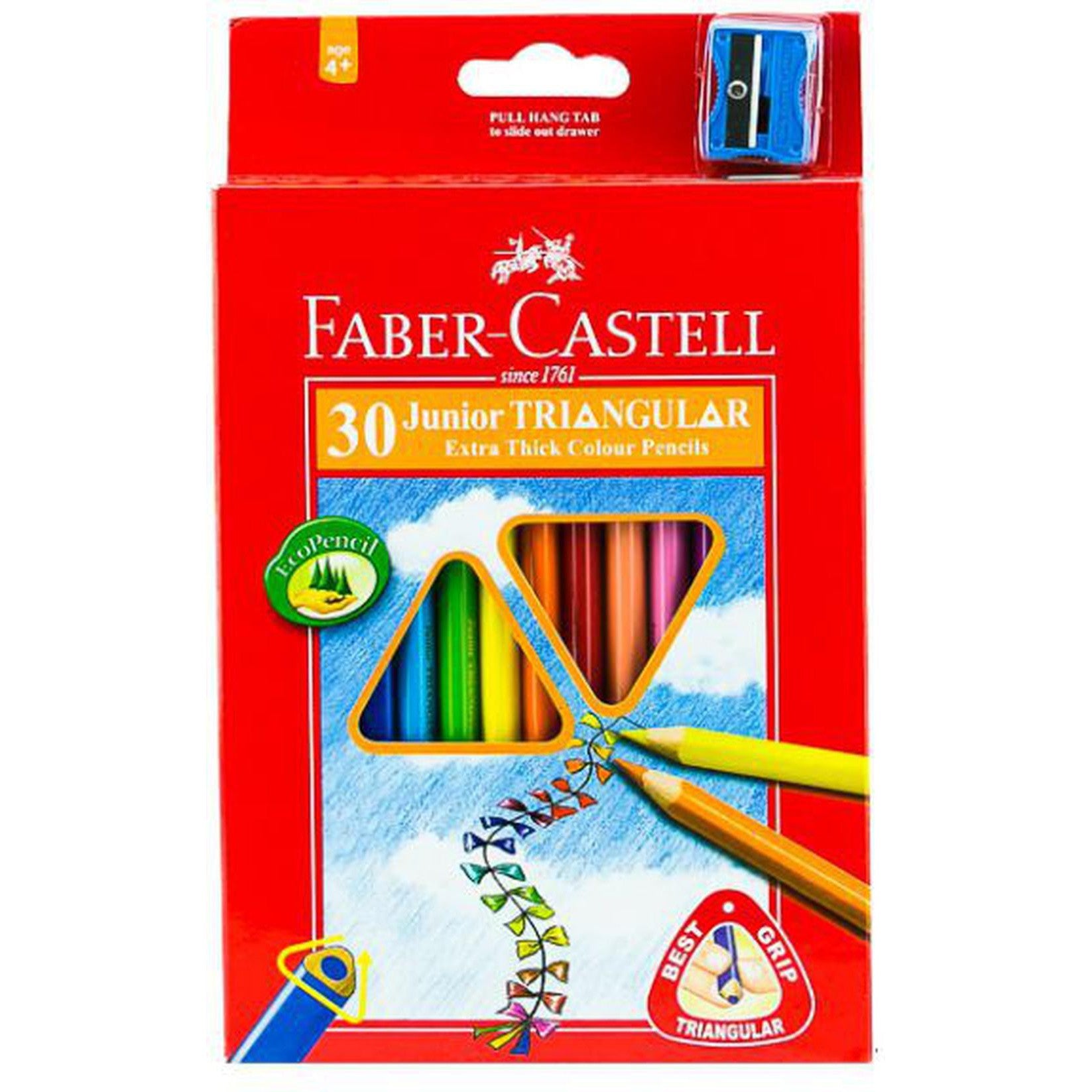 Faber Castell-Junior Triangular Color Pencil 30 (Long)-School Supplies-Faber Castell-Star Light Kuwait