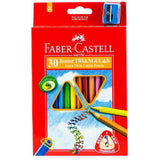 Faber Castell-Junior Triangular Color Pencil 30 (Long)-School Supplies-Faber Castell-Star Light Kuwait