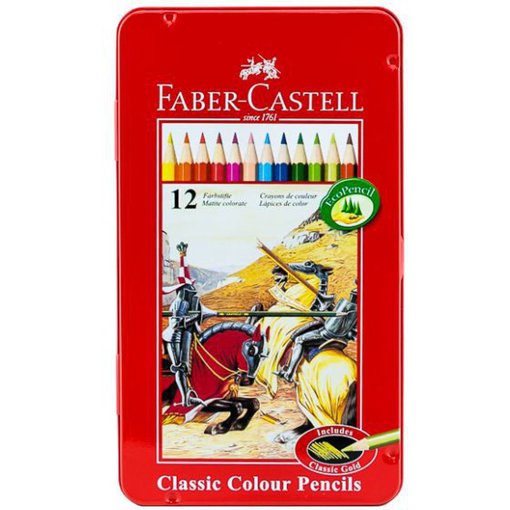 Faber Castell-Std Color Pencil 12 Colors (Flat Tin)-Pencils-Faber Castell-Star Light Kuwait