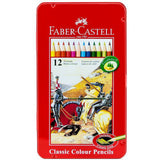 Faber Castell-Std Color Pencil 12 Colors (Flat Tin)-Pencils-Faber Castell-Star Light Kuwait