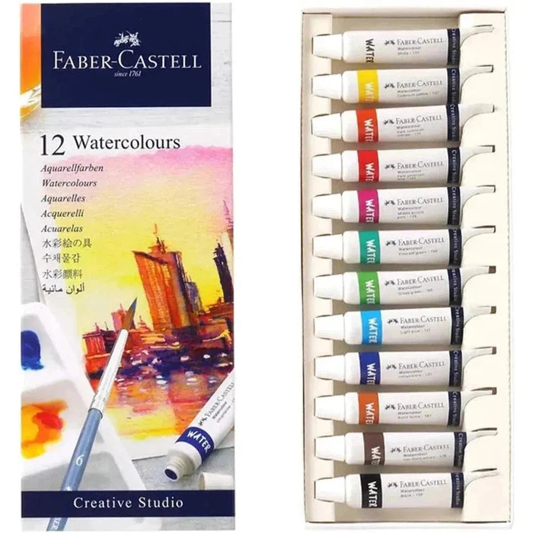 Faber Castell Watercolor 12 Ml Tubes (12 Pack)-Drawing And Coloring-Faber Castell-Star Light Kuwait