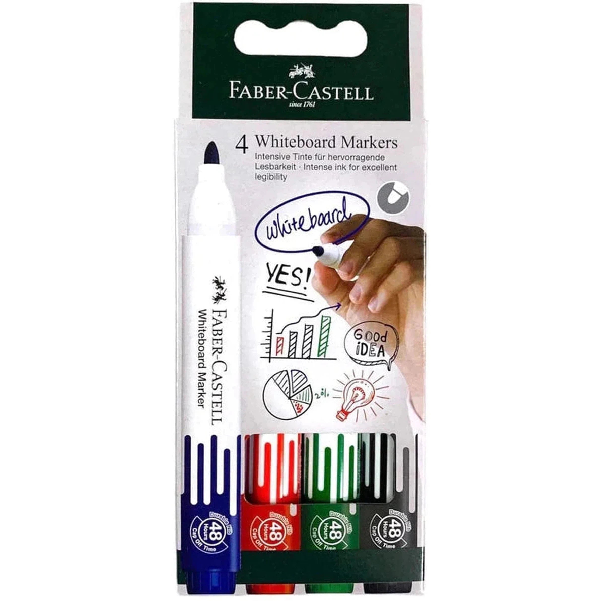 Faber Castell Whiteboard Markers 4 Colors-Pens-Faber Castell-Star Light Kuwait