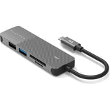 موزع USB من النوع C محمول 5 في 1 من فيلتك - رمادي