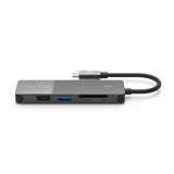 موزع USB من النوع C محمول 5 في 1 من فيلتك - رمادي