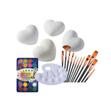 Foam Heart Shaped Solids White Bundle