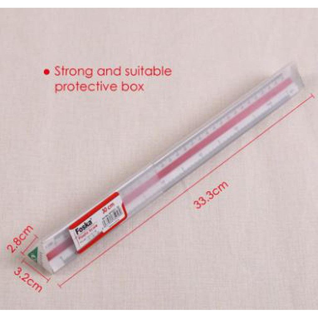 Foska 30Cm Plastic Triangle Scale Ruler Bp9331-30-Accessories And Organizers-Foska-Star Light Kuwait