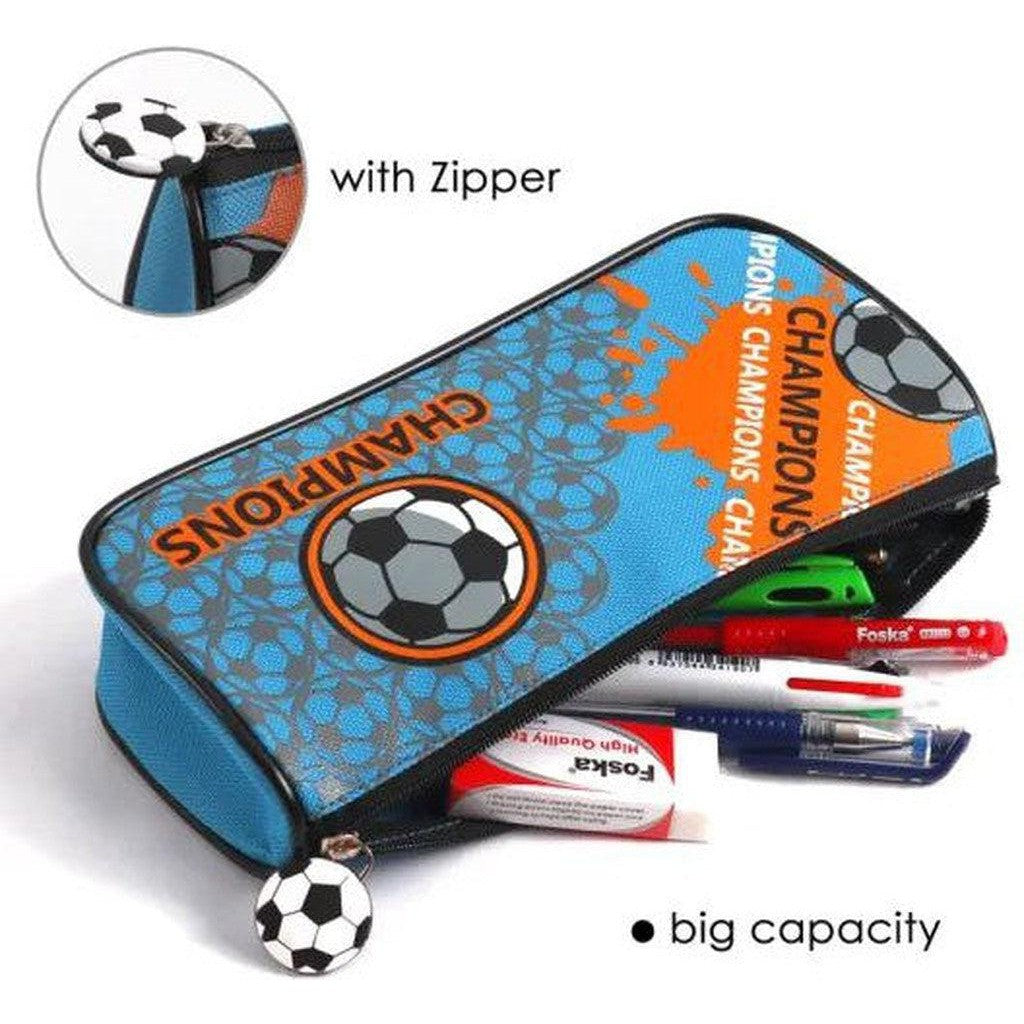Foska 600D Polyester Fiber Pencil Bag Football Design Bd2038-School Supplies-Foska-Star Light Kuwait