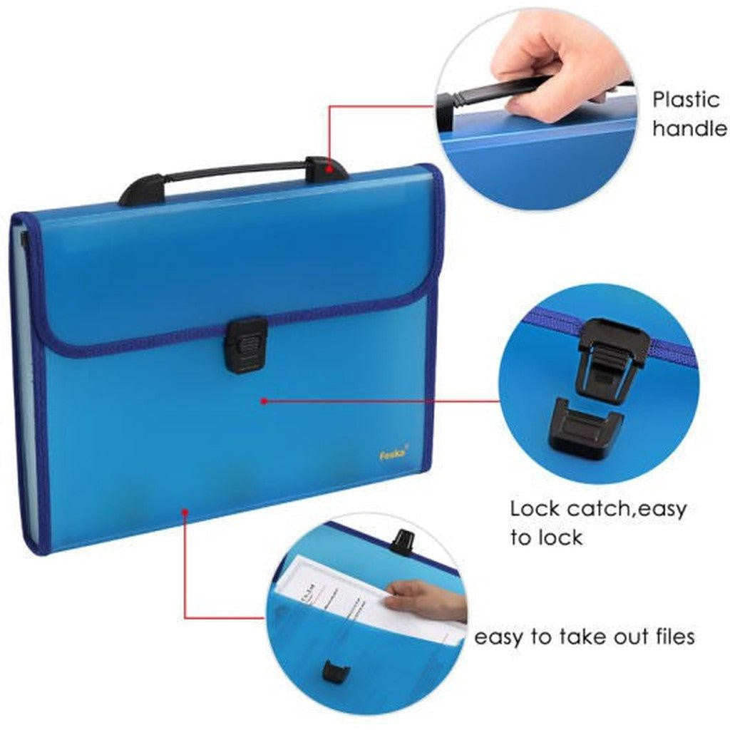 Foska A4 13 Layers Expanding File-Filiing Accessories-Other-Blue-Star Light Kuwait