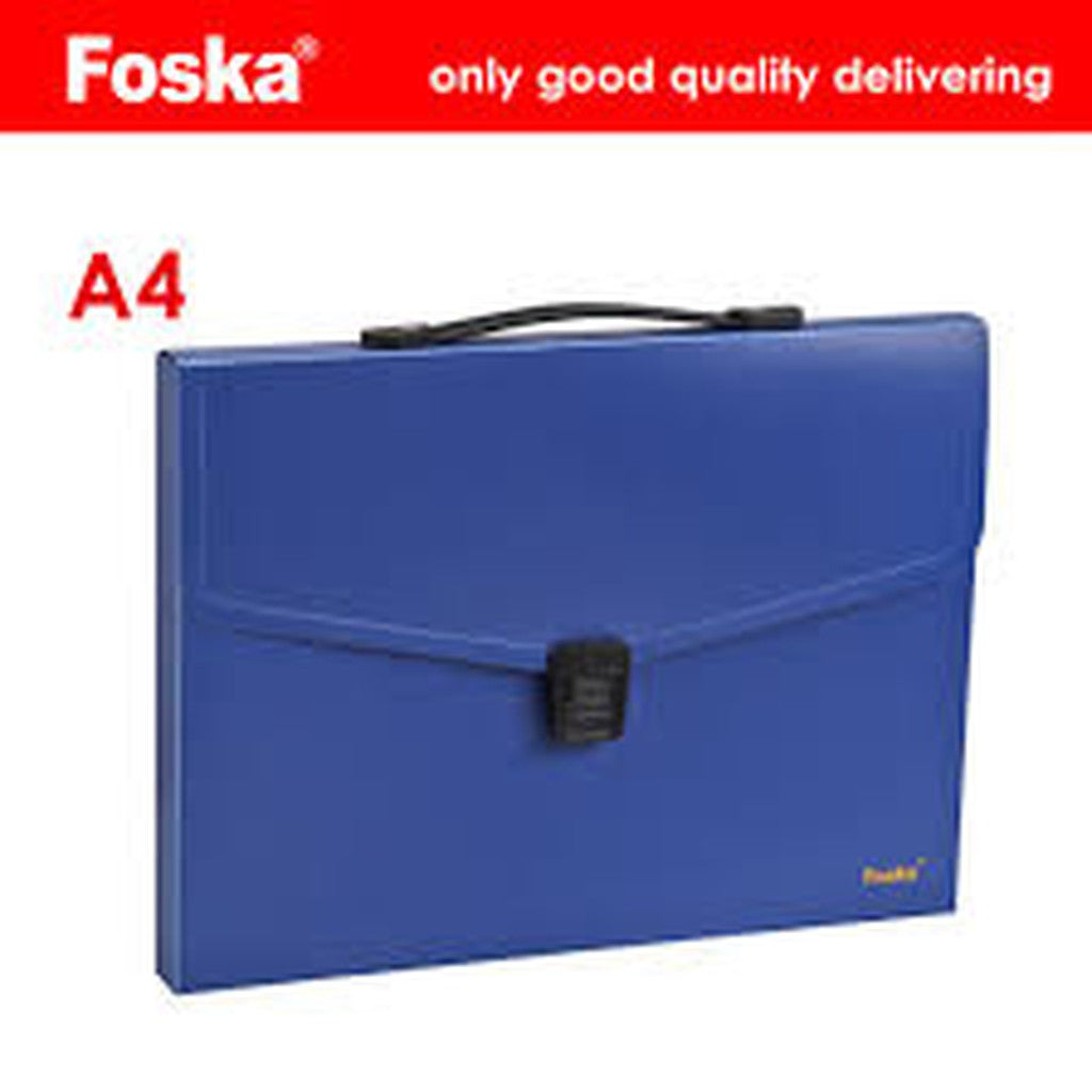 Foska A4 Solid Color Pp Document Case-Filiing Accessories-Other-Black-Star Light Kuwait