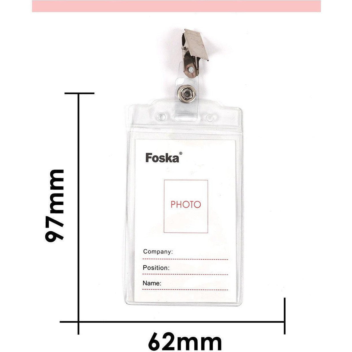 Foska Clear Plastic Id Badge With Clips Nb0300/4 50Pcs/Box-Cards And Id-Other-Box-Star Light Kuwait