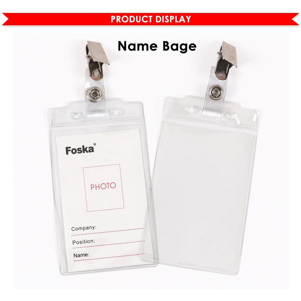 Foska Clear Plastic Id Badge With Clips Nb0300/4 50Pcs/Box-Cards And Id-Other-Box-Star Light Kuwait