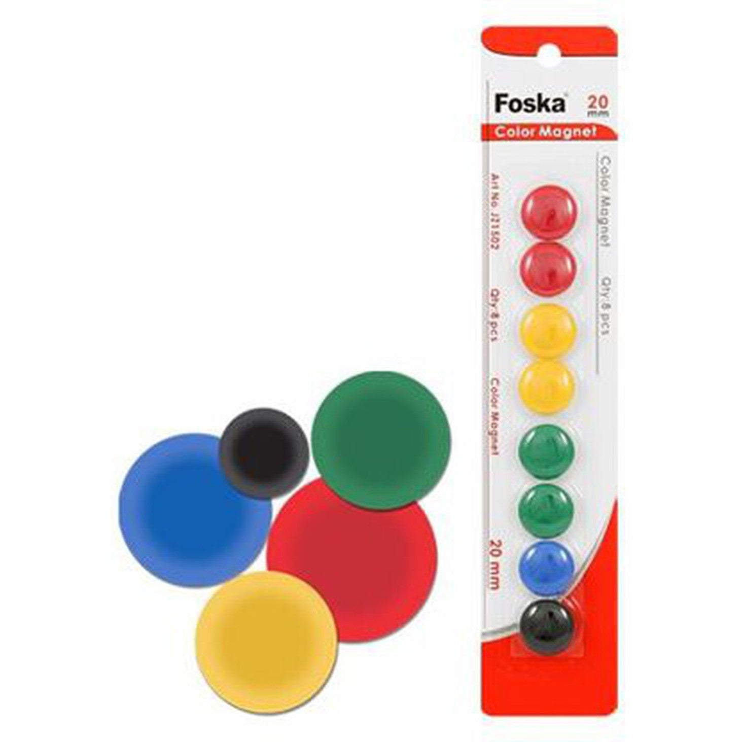 Foska Color Magnets 20Mm 8 Pcs Jz1502-Accessories And Organizers-Foska-Star Light Kuwait