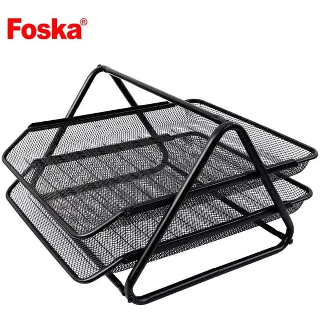 Foska-Layers Metal Mesh Office Organizer File Tray-Accessories And Organizers-Foska-Star Light Kuwait