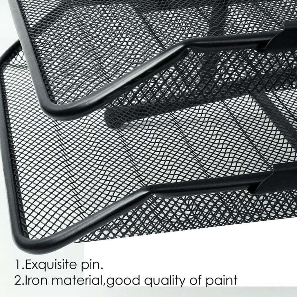 Foska Metal Mesh Office Stationery Organizer Set Of 5 - Hy2214-Accessories And Organizers-Other-Black-Star Light Kuwait