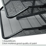 Foska Metal Mesh Office Stationery Organizer Set Of 5 - Hy2214-Accessories And Organizers-Other-Black-Star Light Kuwait