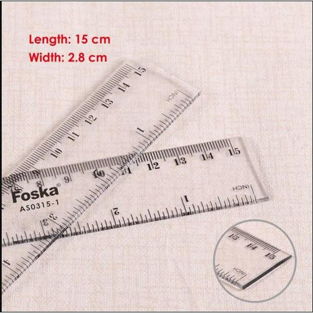 Foska Plastic Ruler 15Cm As0315 1-Accessories And Organizers-Foska-Star Light Kuwait