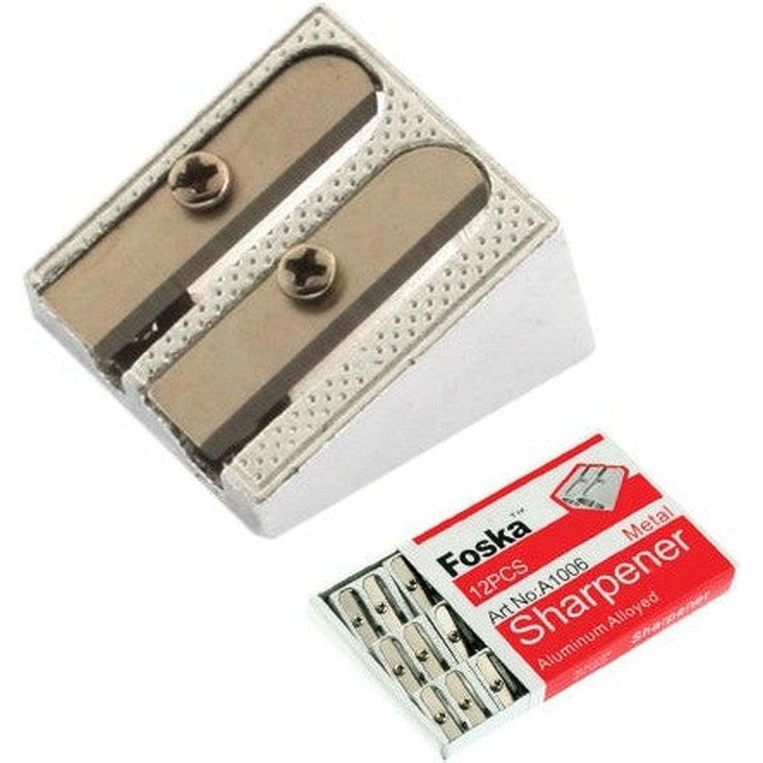 Foska Two Holes Aluminum Pencil Sharpener A1006-Pencils-Foska-Star Light Kuwait