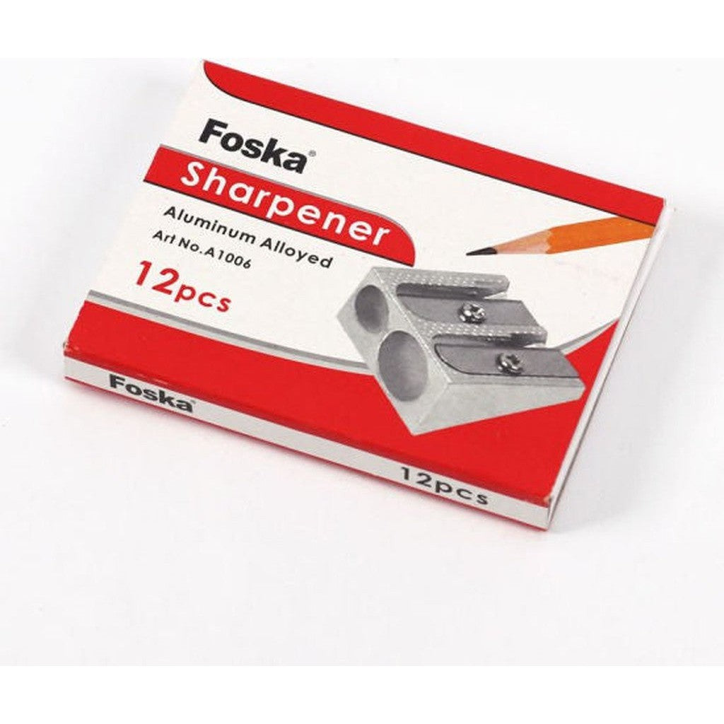 Foska Two Holes Aluminum Pencil Sharpener A1006-Pencils-Foska-Star Light Kuwait