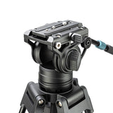 Fotopro Heavy Duty Fluid Head Aluminum Alloy Video Tripod, DV-3A - Black - Star Light Kuwait