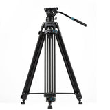 Fotopro Heavy Duty Fluid Head Aluminum Alloy Video Tripod, DV-3A - Black - Star Light Kuwait