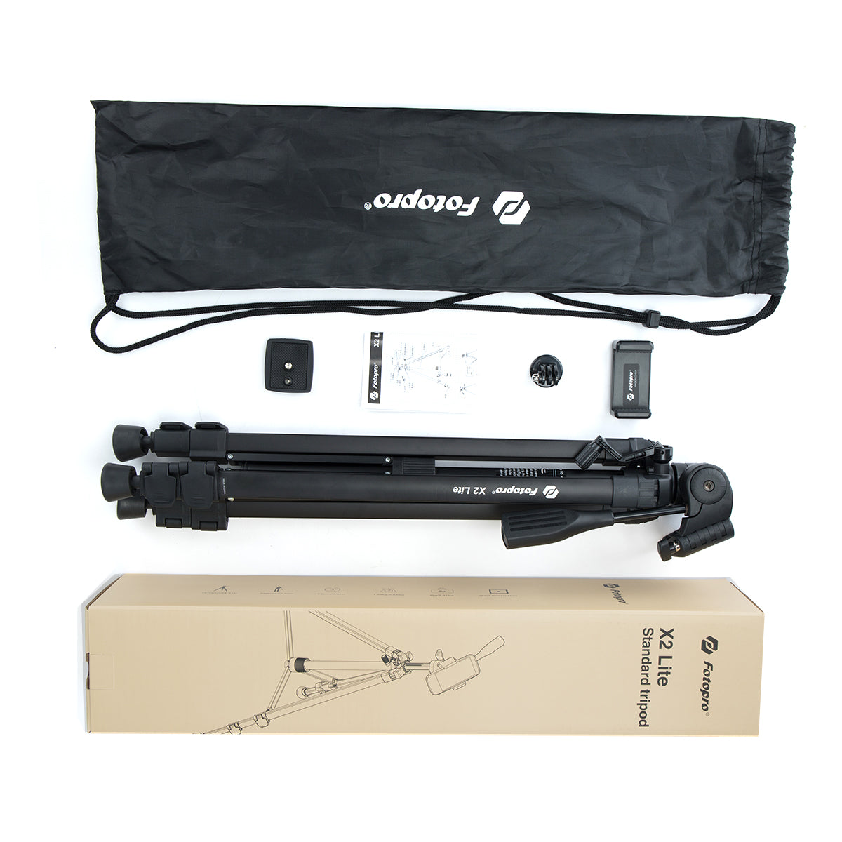 Fotopro X2 Lite Compact Tripod - Black - Star Light Kuwait