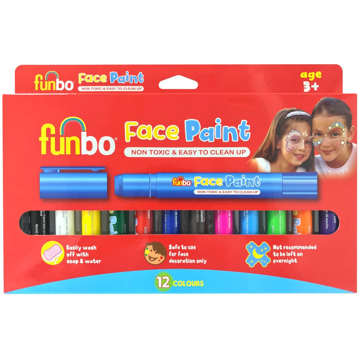 Funbo Face Paint Color- Set Of 12-Drawing And Coloring-FUNBO-Star Light Kuwait