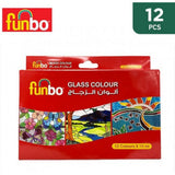 Funbo Glass Color Paint Set 12 Color X 15Ml Bottles-Drawing And Coloring-FUNBO-Star Light Kuwait