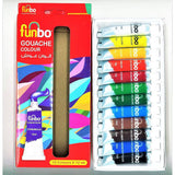 Funbo Gouache Colors Set Of 12- 12Ml-Drawing And Coloring-FUNBO-Star Light Kuwait