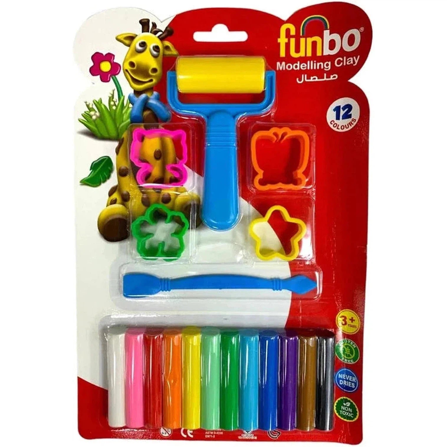 Funbo Modeling Clay For Kids 12 Colors-Clay Modelling-FUNBO-Star Light Kuwait