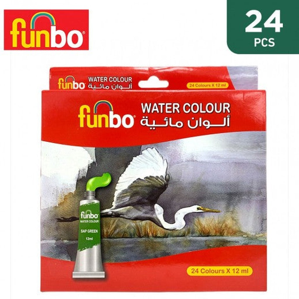 Funbo Watercolor Set Of 24 - 12Ml-Drawing And Coloring-FUNBO-Star Light Kuwait