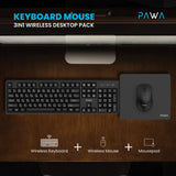 PAWA Keyboard & Mouse 3-in-1 Wireless Desktop Pack - Black