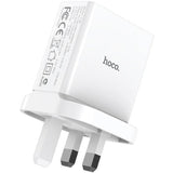 HOCO C48 Breakthrough QC3.0 three ports charger(UK) - White - Star Light Kuwait