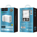 HOCO C48 Breakthrough QC3.0 three ports charger(UK) - White - Star Light Kuwait