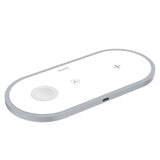HOCO CW24 Handsome 3-in-1 TableTop Wireless Charger - QI / White