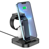 HOCO CW43 3-in -1 Desktop Dock Station 5V 2.1A Charger For iPhone 14 13 Pro Max Wireless Charger Stand For iWatch 8 7 SE 2 Ultra