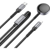 HOCO CW54 2-in-1 charging cable iP + iWatch - Black - Star Light Kuwait