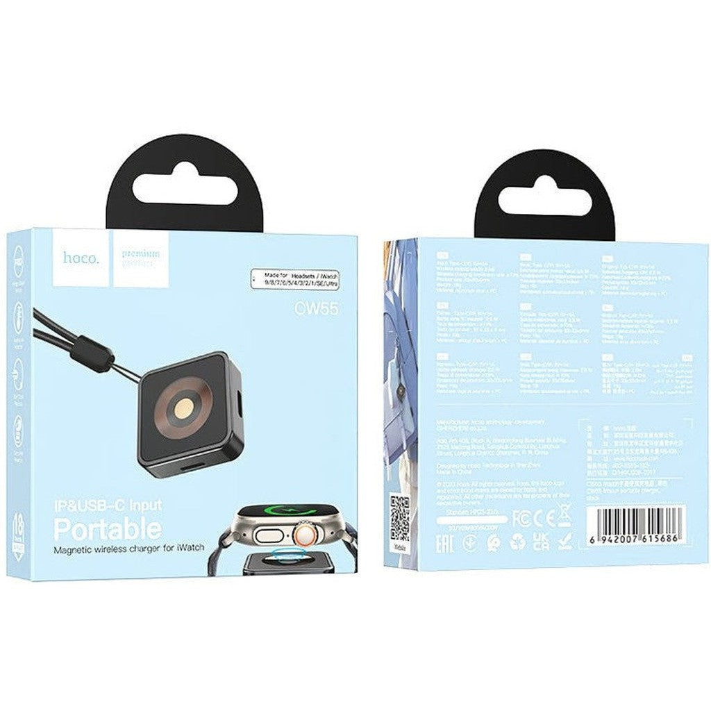 HOCO CW55 iWatch portable charger - Black - Star Light Kuwait